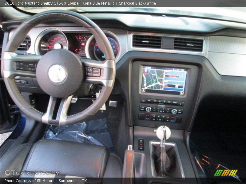 Kona Blue Metallic / Charcoal Black/White 2010 Ford Mustang Shelby GT500 Coupe