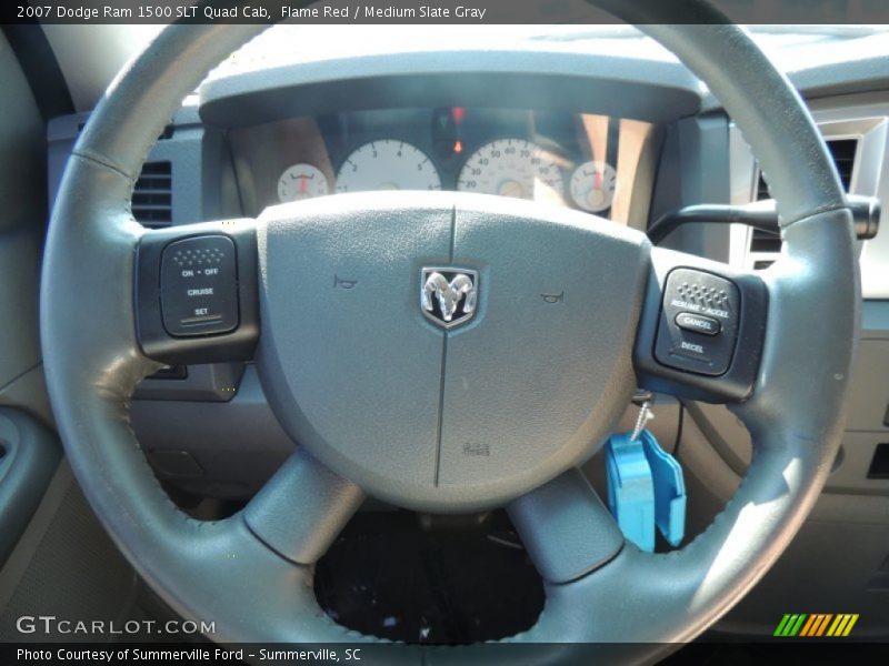 Flame Red / Medium Slate Gray 2007 Dodge Ram 1500 SLT Quad Cab