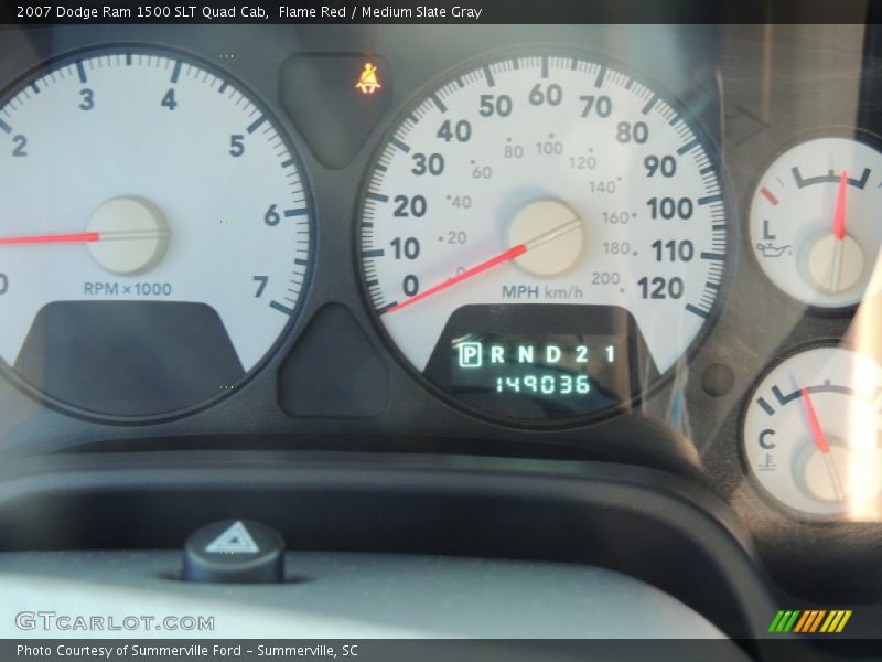 Flame Red / Medium Slate Gray 2007 Dodge Ram 1500 SLT Quad Cab
