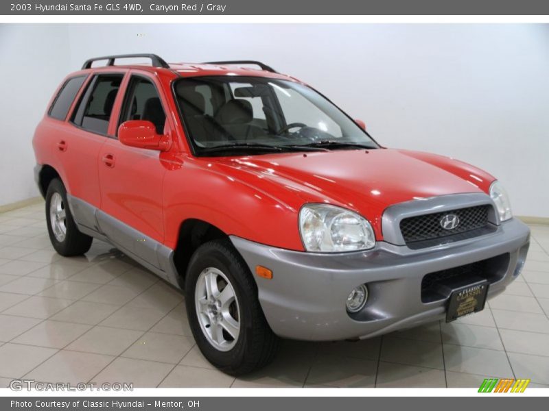 Canyon Red / Gray 2003 Hyundai Santa Fe GLS 4WD