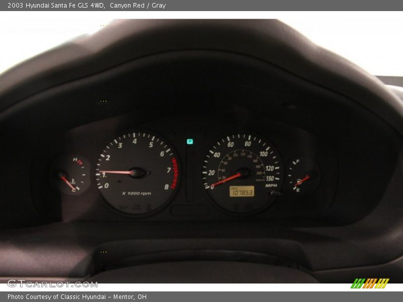 Canyon Red / Gray 2003 Hyundai Santa Fe GLS 4WD