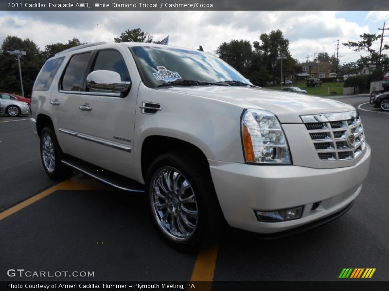 White Diamond Tricoat / Cashmere/Cocoa 2011 Cadillac Escalade AWD