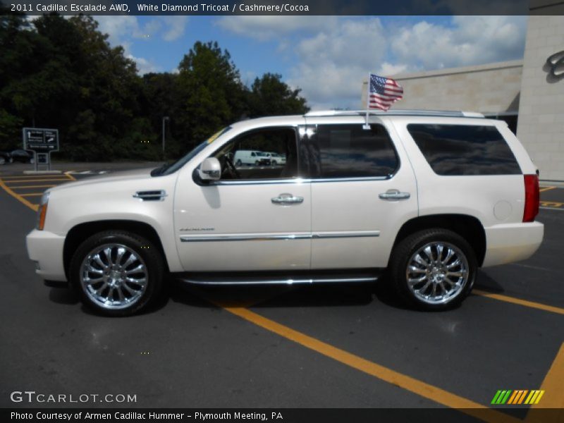 White Diamond Tricoat / Cashmere/Cocoa 2011 Cadillac Escalade AWD