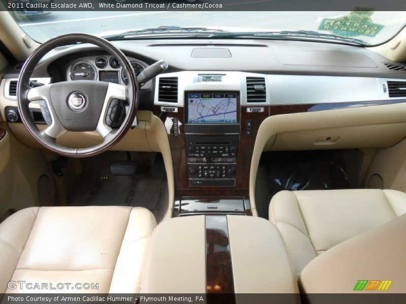 White Diamond Tricoat / Cashmere/Cocoa 2011 Cadillac Escalade AWD