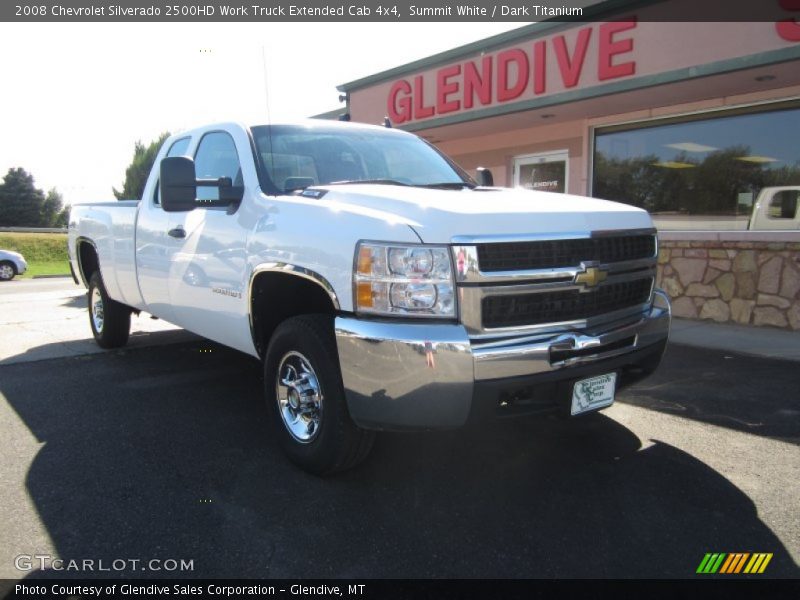 Summit White / Dark Titanium 2008 Chevrolet Silverado 2500HD Work Truck Extended Cab 4x4
