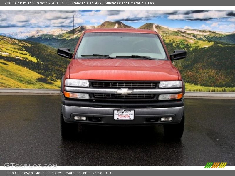 Sunset Orange Metallic / Tan 2001 Chevrolet Silverado 2500HD LT Extended Cab 4x4