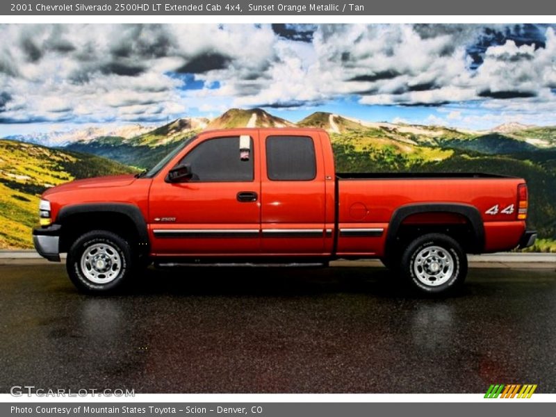 Sunset Orange Metallic / Tan 2001 Chevrolet Silverado 2500HD LT Extended Cab 4x4
