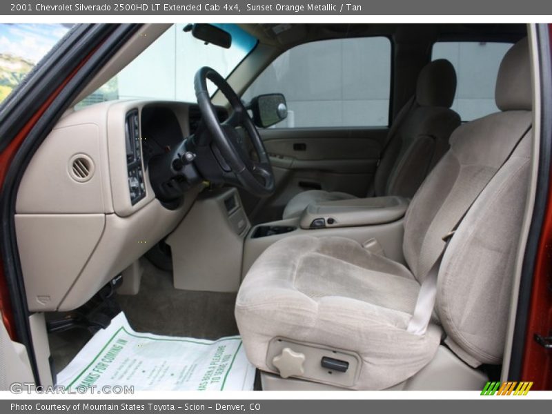 Sunset Orange Metallic / Tan 2001 Chevrolet Silverado 2500HD LT Extended Cab 4x4