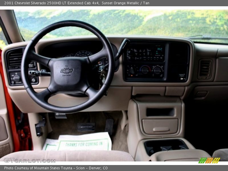 Sunset Orange Metallic / Tan 2001 Chevrolet Silverado 2500HD LT Extended Cab 4x4