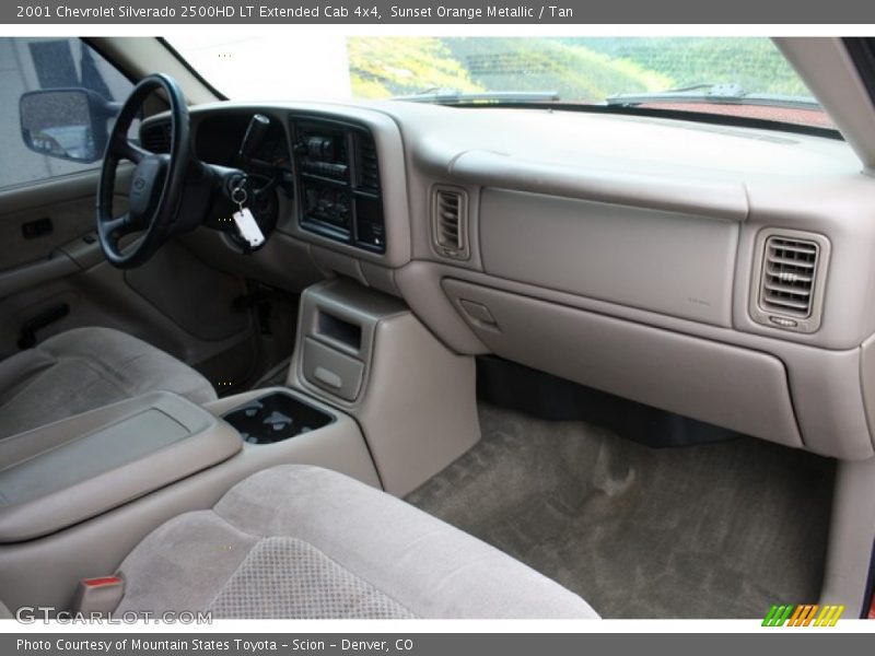 Sunset Orange Metallic / Tan 2001 Chevrolet Silverado 2500HD LT Extended Cab 4x4
