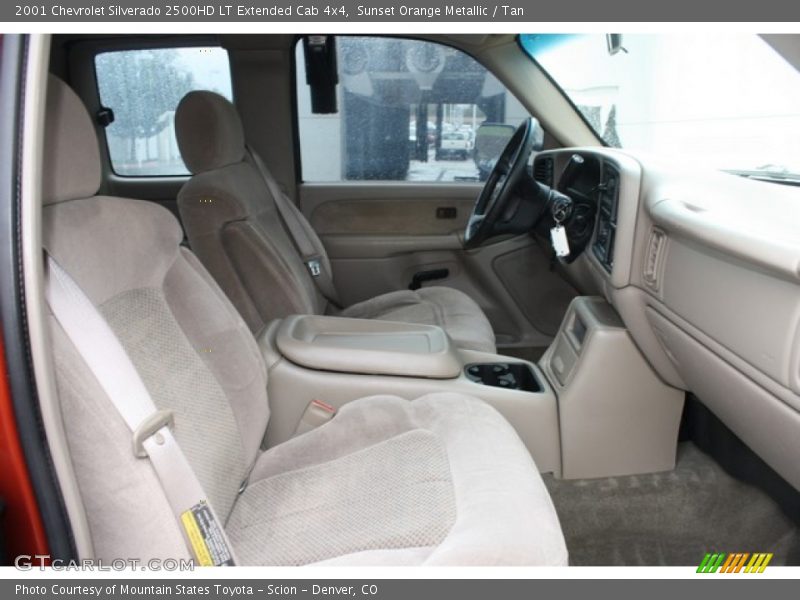 Sunset Orange Metallic / Tan 2001 Chevrolet Silverado 2500HD LT Extended Cab 4x4
