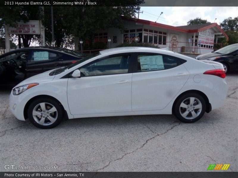 Shimmering White / Black 2013 Hyundai Elantra GLS
