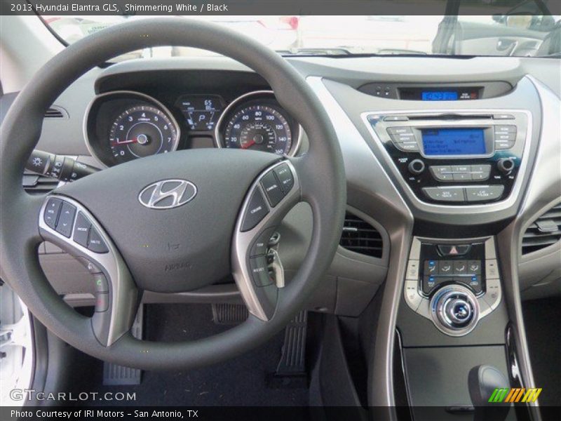 Shimmering White / Black 2013 Hyundai Elantra GLS