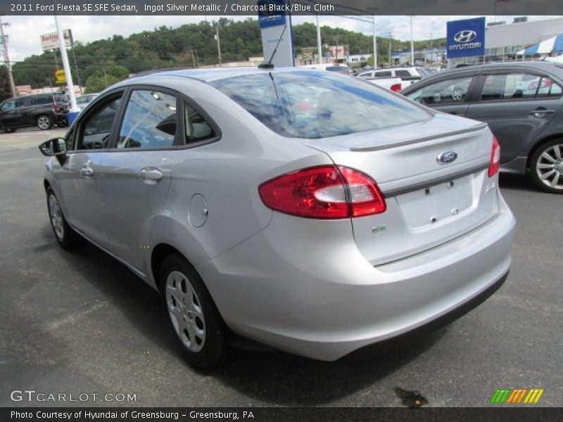 Ingot Silver Metallic / Charcoal Black/Blue Cloth 2011 Ford Fiesta SE SFE Sedan