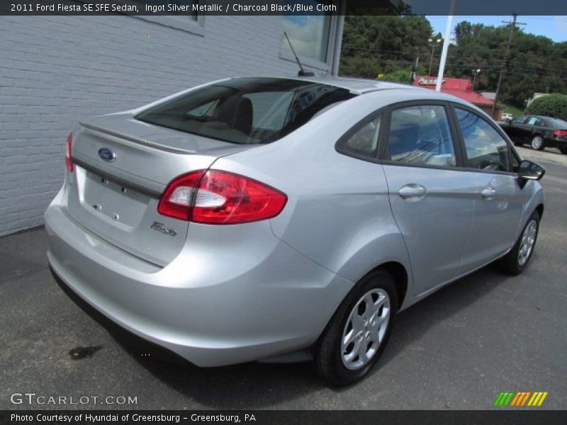 Ingot Silver Metallic / Charcoal Black/Blue Cloth 2011 Ford Fiesta SE SFE Sedan