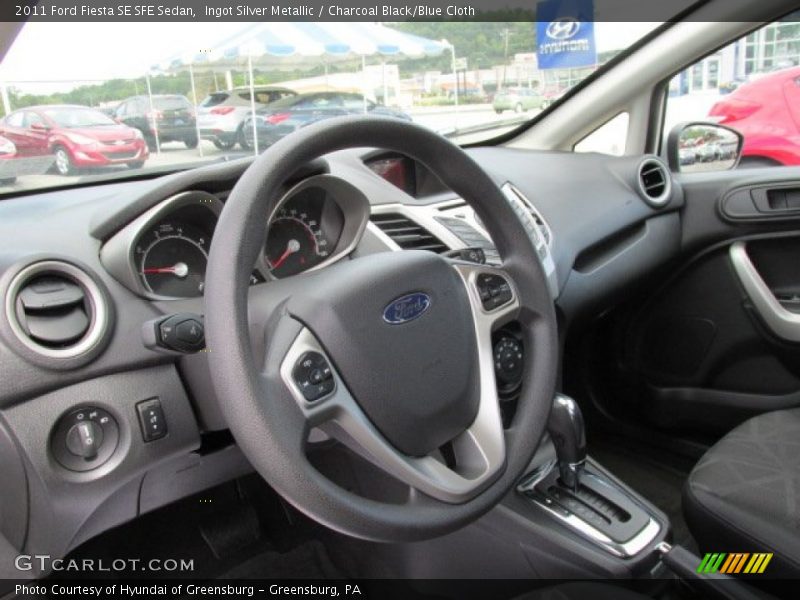 Ingot Silver Metallic / Charcoal Black/Blue Cloth 2011 Ford Fiesta SE SFE Sedan