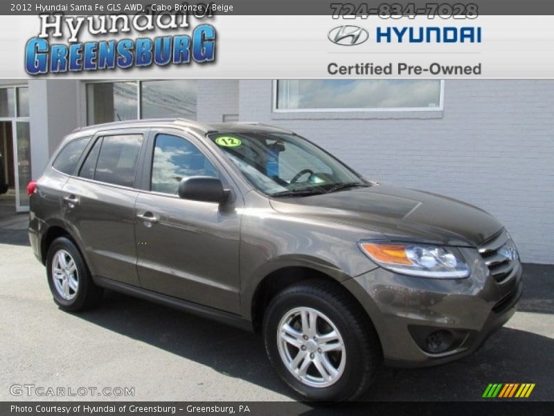 Cabo Bronze / Beige 2012 Hyundai Santa Fe GLS AWD