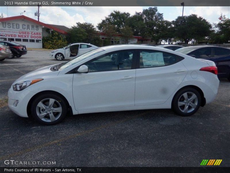 Shimmering White / Gray 2013 Hyundai Elantra GLS