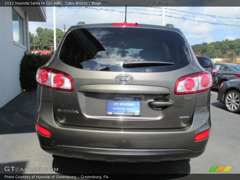 Cabo Bronze / Beige 2012 Hyundai Santa Fe GLS AWD