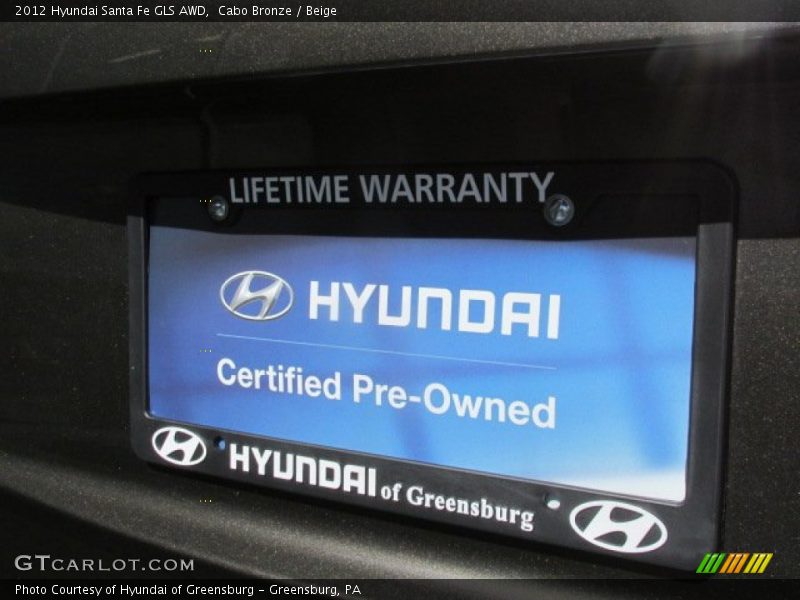 Cabo Bronze / Beige 2012 Hyundai Santa Fe GLS AWD