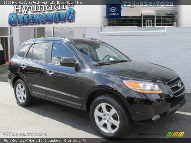 Ebony Black / Black 2009 Hyundai Santa Fe Limited 4WD