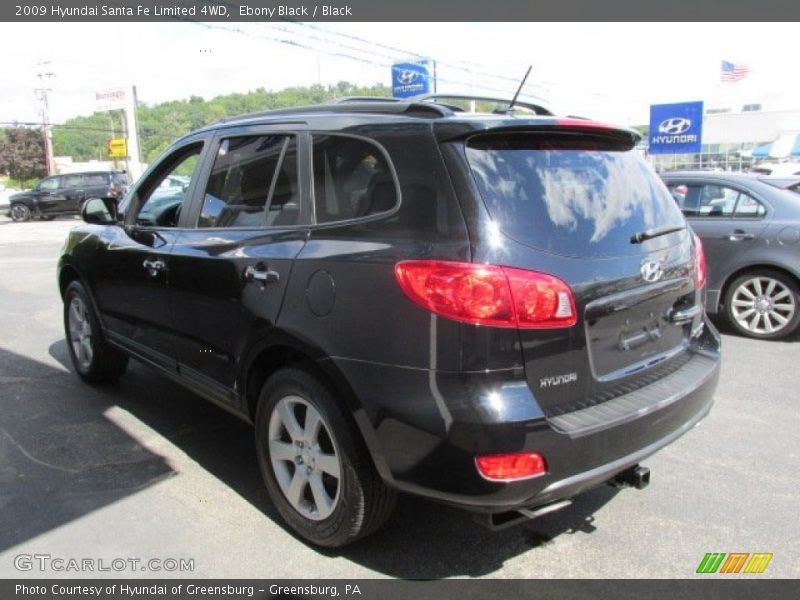Ebony Black / Black 2009 Hyundai Santa Fe Limited 4WD