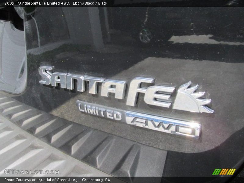 Ebony Black / Black 2009 Hyundai Santa Fe Limited 4WD