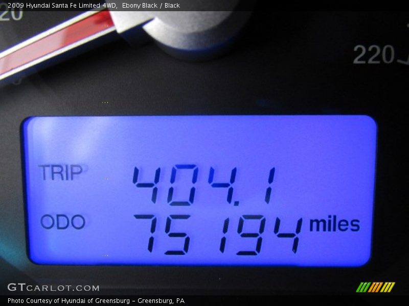 Ebony Black / Black 2009 Hyundai Santa Fe Limited 4WD