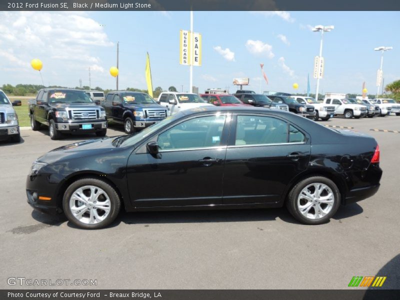 Black / Medium Light Stone 2012 Ford Fusion SE