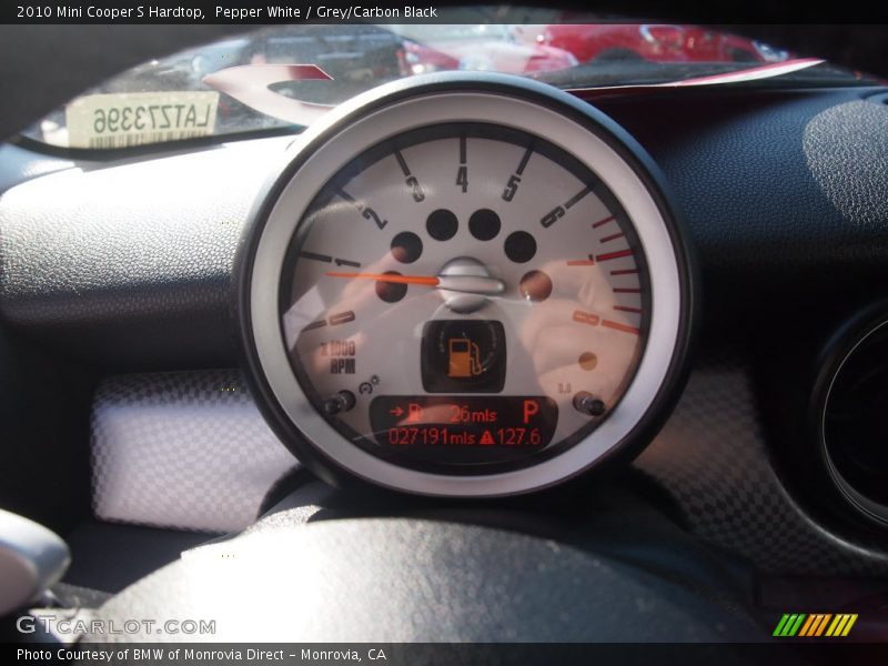 Pepper White / Grey/Carbon Black 2010 Mini Cooper S Hardtop