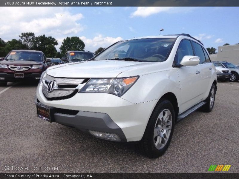 Aspen White Pearl / Parchment 2008 Acura MDX Technology