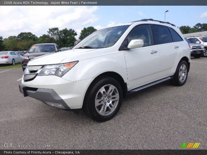 Aspen White Pearl / Parchment 2008 Acura MDX Technology