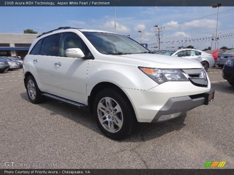Aspen White Pearl / Parchment 2008 Acura MDX Technology