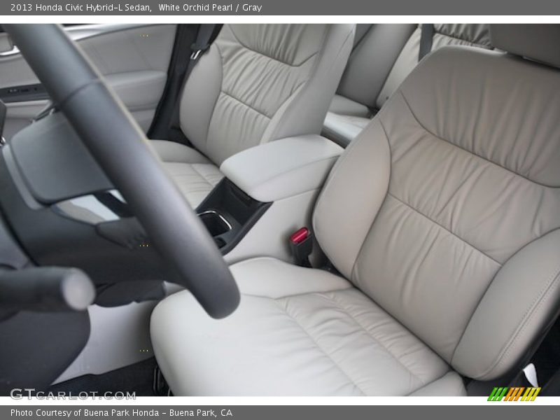 White Orchid Pearl / Gray 2013 Honda Civic Hybrid-L Sedan