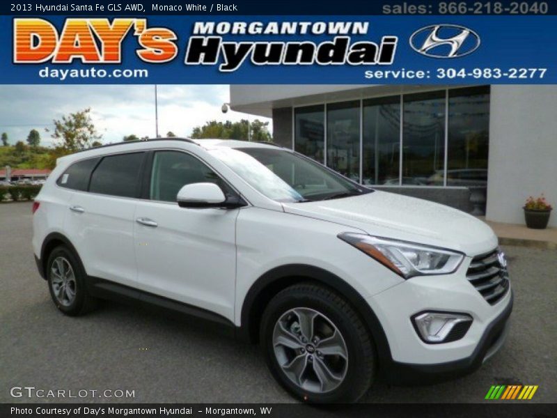Monaco White / Black 2013 Hyundai Santa Fe GLS AWD