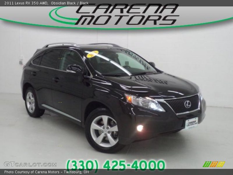Obsidian Black / Black 2011 Lexus RX 350 AWD