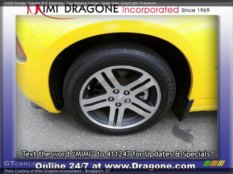 Top Banana Yellow / Dark Slate Gray/Light Graystone 2006 Dodge Charger R/T Daytona