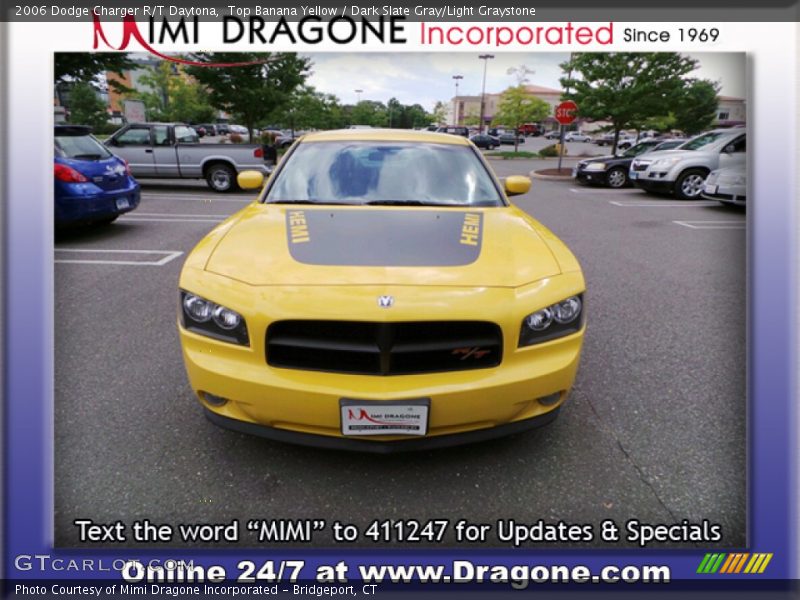 Top Banana Yellow / Dark Slate Gray/Light Graystone 2006 Dodge Charger R/T Daytona