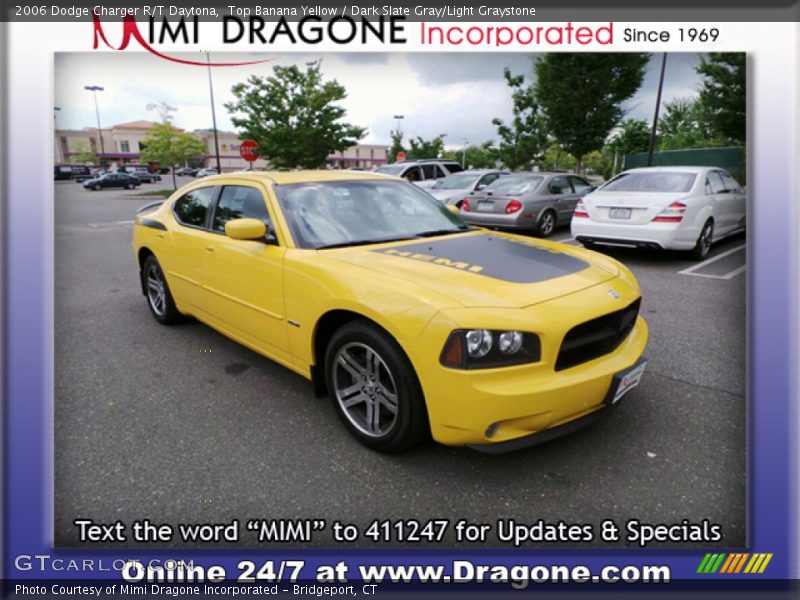 Top Banana Yellow / Dark Slate Gray/Light Graystone 2006 Dodge Charger R/T Daytona