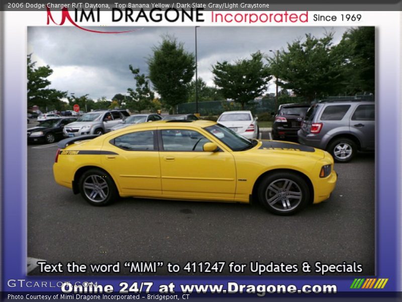 Top Banana Yellow / Dark Slate Gray/Light Graystone 2006 Dodge Charger R/T Daytona