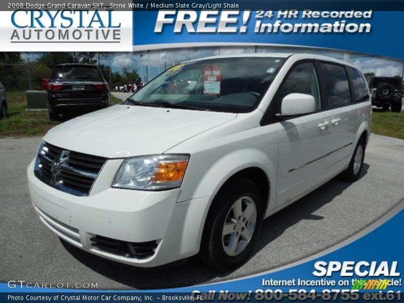 Stone White / Medium Slate Gray/Light Shale 2008 Dodge Grand Caravan SXT