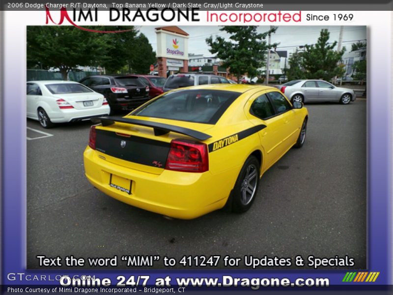 Top Banana Yellow / Dark Slate Gray/Light Graystone 2006 Dodge Charger R/T Daytona