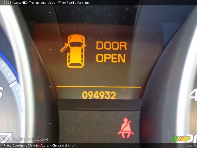 Aspen White Pearl / Parchment 2008 Acura MDX Technology