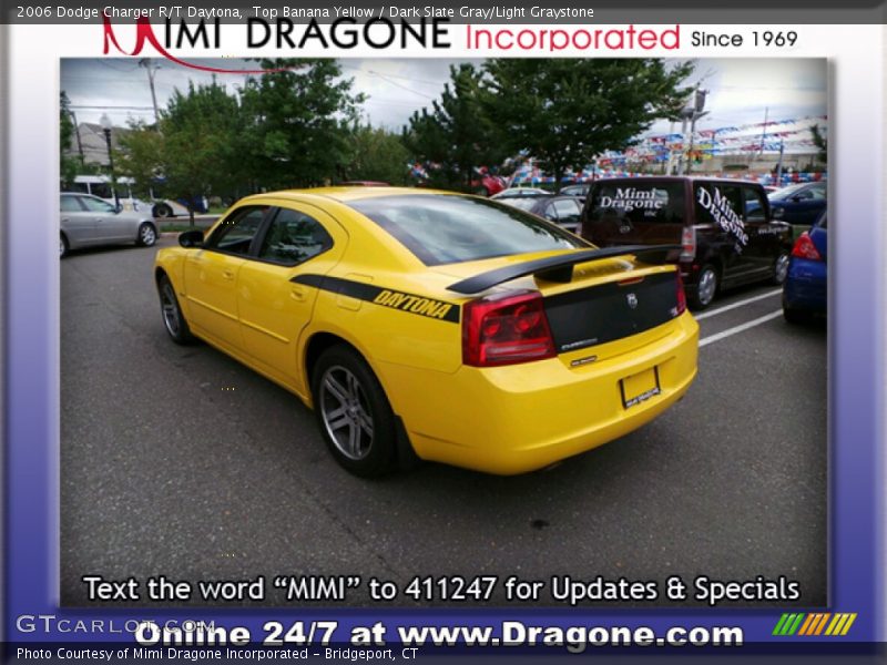 Top Banana Yellow / Dark Slate Gray/Light Graystone 2006 Dodge Charger R/T Daytona