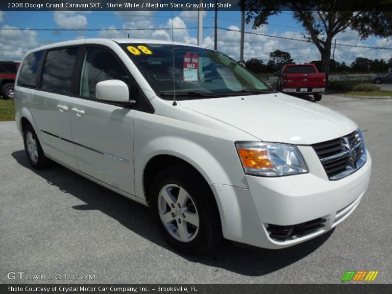 Stone White / Medium Slate Gray/Light Shale 2008 Dodge Grand Caravan SXT