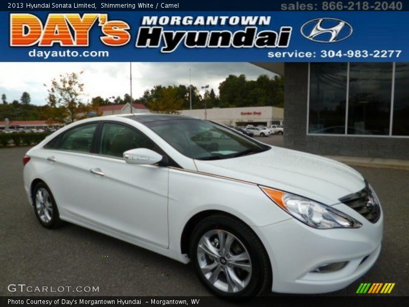 Shimmering White / Camel 2013 Hyundai Sonata Limited