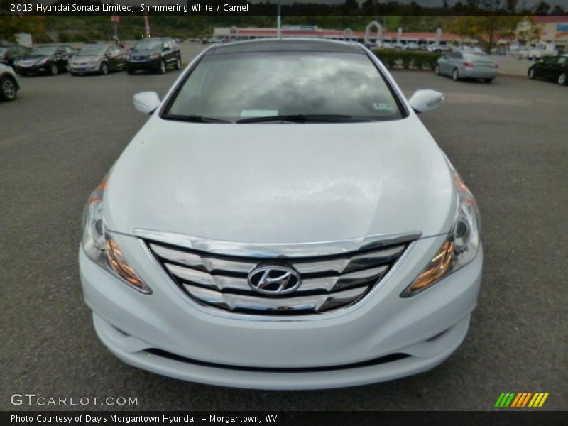 Shimmering White / Camel 2013 Hyundai Sonata Limited