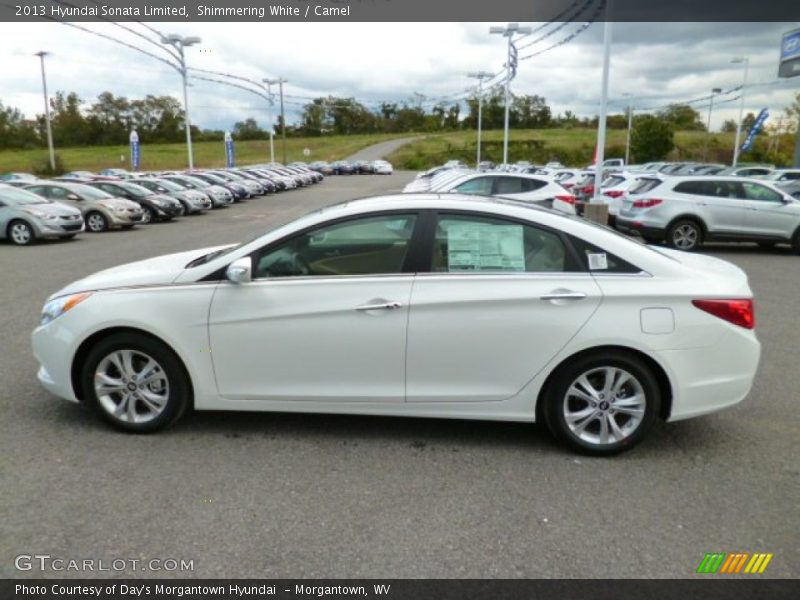 Shimmering White / Camel 2013 Hyundai Sonata Limited
