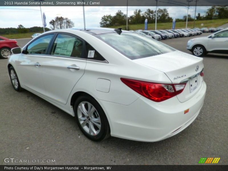 Shimmering White / Camel 2013 Hyundai Sonata Limited