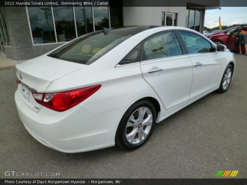 Shimmering White / Camel 2013 Hyundai Sonata Limited